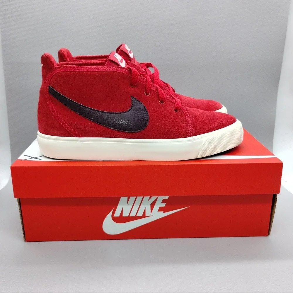 Nike Toki Leather Skateboard Sneakers Mens Size 8.5 Gym Red Suede Casual Shoes‎